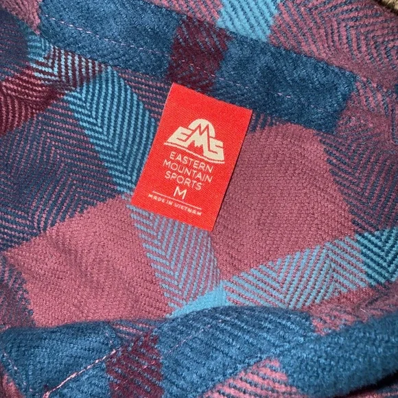 Eastern Mountain Sports Plaid Shirt - Burgundy and Navy - Picture 4 of 4